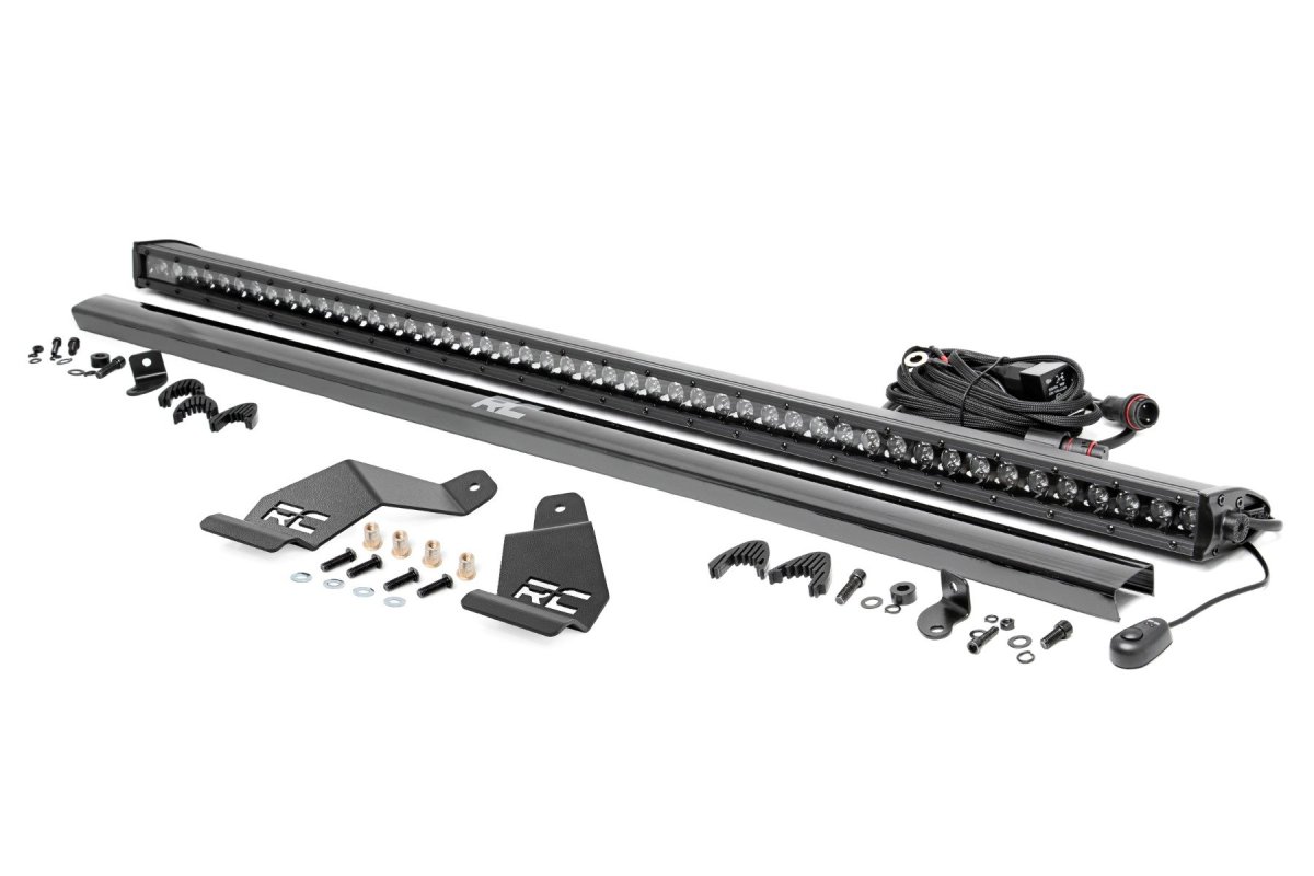 CFMOTO UFORCE U10 Pro LED Light Bar Kit - Rough Country - 50-inch Single Row, Black Series - Black
